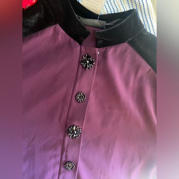 Susan Graver Artisan Bomber Jacket  Womens  Size 16 Peachskin Statement Button - Picture 11 of 16